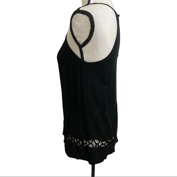 Ella Moss womens blouse Rayon size XS cutout bottom keyhole back sleeveless - Picture 5 of 9